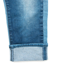 Load image into Gallery viewer, 12.5oz Organic Cotton Stretch Denim Cropped Jeans Used &amp; Bycolor / INDIGO