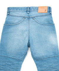 12.5oz オーガニックコットン ストレッチデニム CROPPED JAM クロップド ユーズド & バイカラー加工 - INDIGO