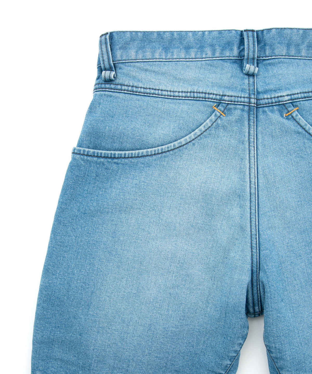 12.5oz オーガニックコットン ストレッチデニム CROPPED JAM クロップド ユーズド & バイカラー加工 - INDIGO