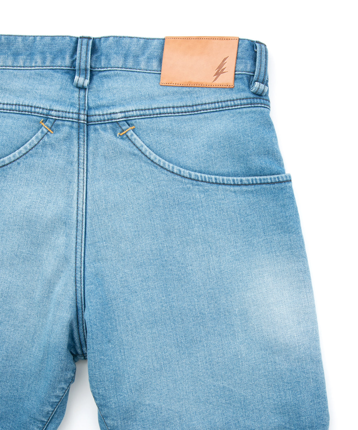 12.5oz オーガニックコットン ストレッチデニム CROPPED JAM クロップド ユーズド & バイカラー加工 - INDIGO