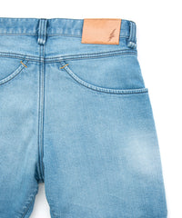 12.5oz オーガニックコットン ストレッチデニム CROPPED JAM クロップド ユーズド & バイカラー加工 - INDIGO