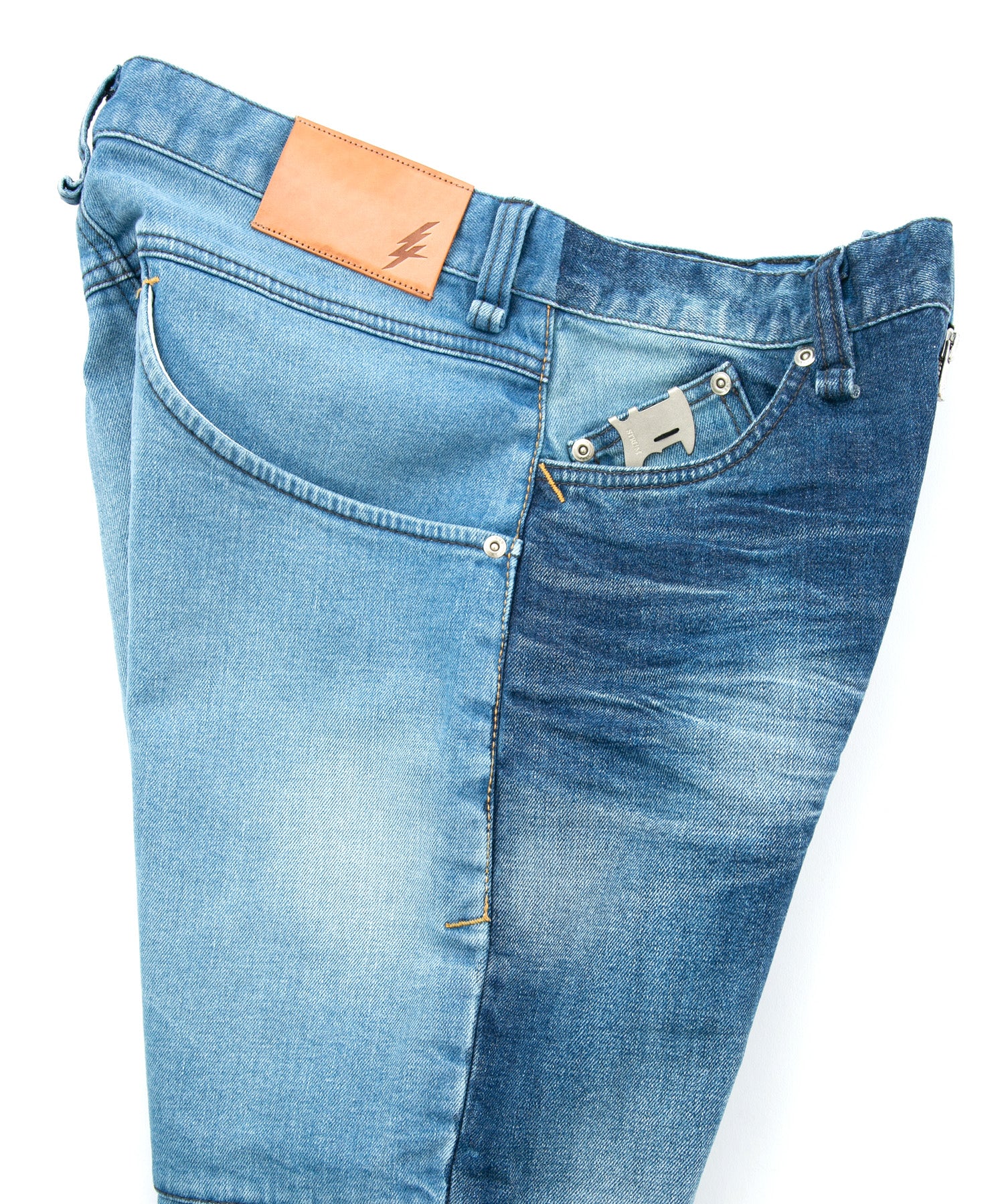 Load image into Gallery viewer, 12.5oz Organic Cotton Stretch Denim Cropped Jeans Used &amp; Bycolor / INDIGO