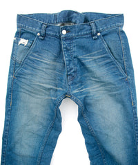 12.5oz オーガニックコットン ストレッチデニム BOXY IGGY ボックスワイドストレート ユーズド加工 - INDIGO
