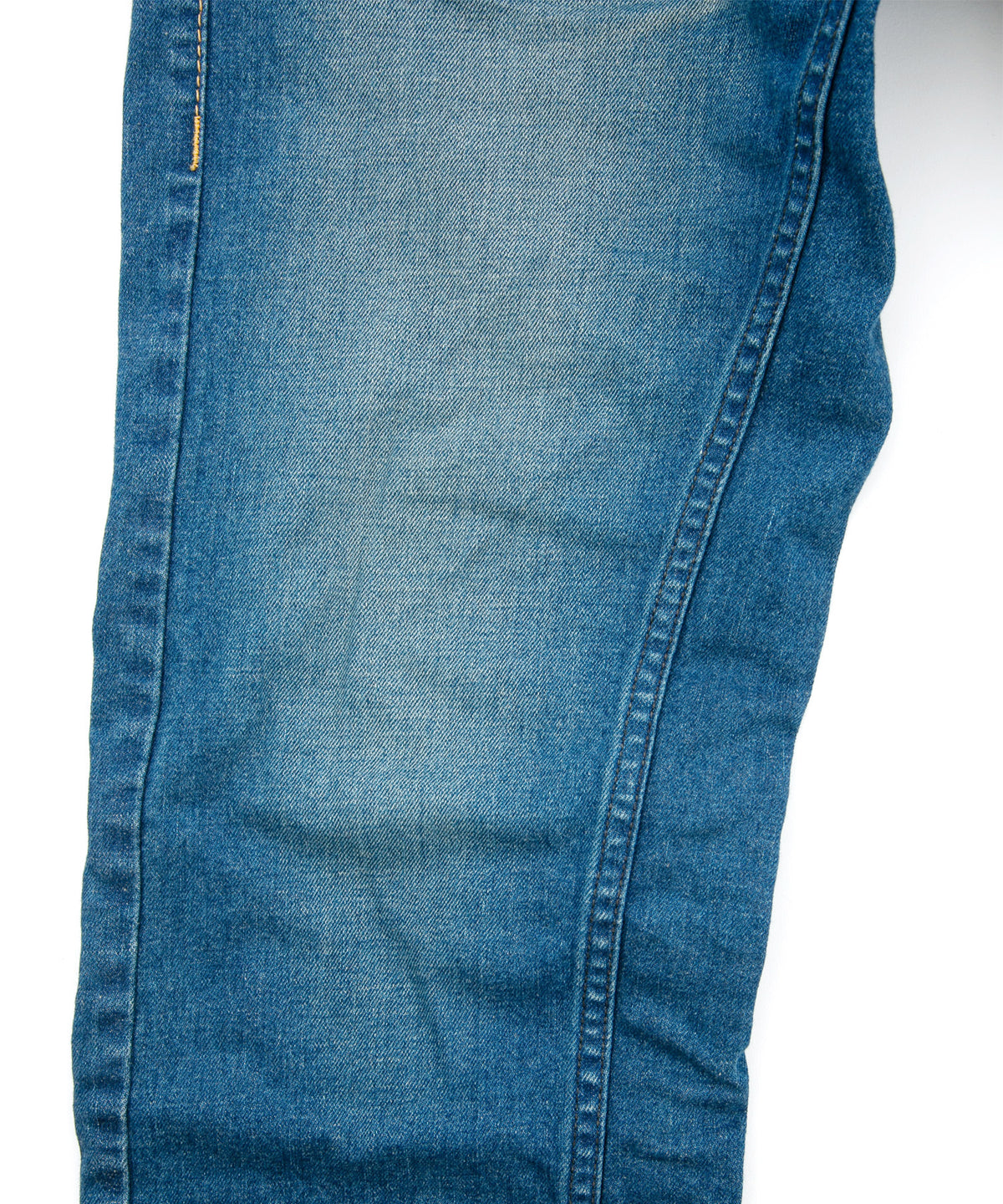 12.5oz オーガニックコットン ストレッチデニム BOXY IGGY ボックスワイドストレート ユーズド加工 - INDIGO