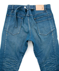 12.5oz オーガニックコットン ストレッチデニム BOXY IGGY ボックスワイドストレート ユーズド加工 - INDIGO