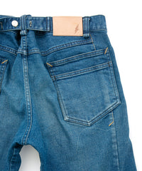 12.5oz オーガニックコットン ストレッチデニム BOXY IGGY ボックスワイドストレート ユーズド加工 - INDIGO