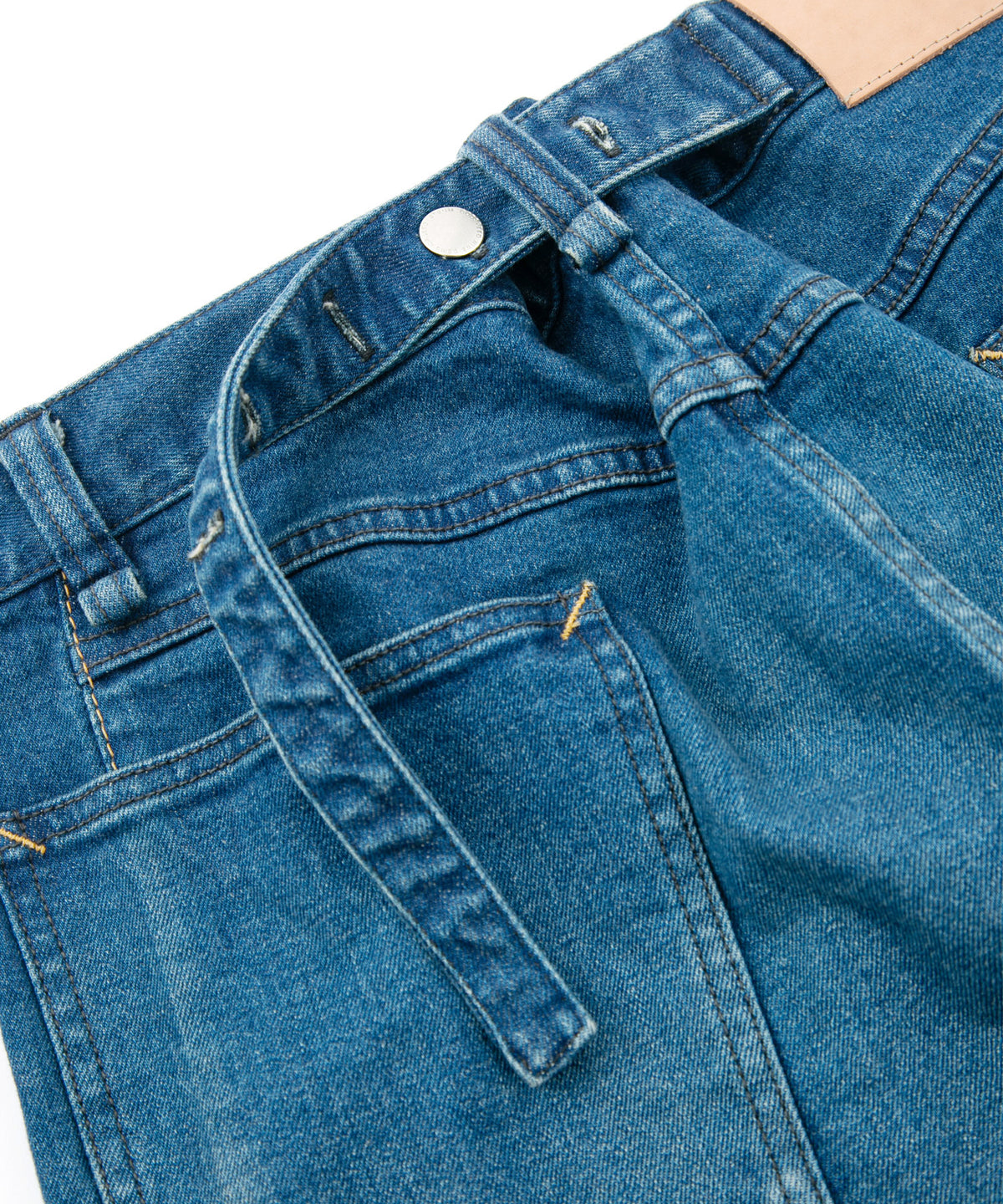 12.5oz オーガニックコットン ストレッチデニム BOXY IGGY ボックスワイドストレート ユーズド加工 - INDIGO