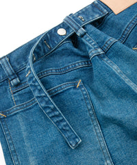 12.5oz オーガニックコットン ストレッチデニム BOXY IGGY ボックスワイドストレート ユーズド加工 - INDIGO