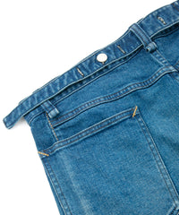 12.5oz オーガニックコットン ストレッチデニム BOXY IGGY ボックスワイドストレート ユーズド加工 - INDIGO