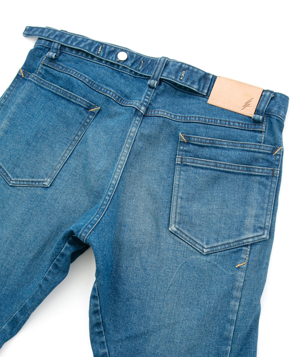 12.5oz オーガニックコットン ストレッチデニム BOXY IGGY ボックスワイドストレート ユーズド加工 - INDIGO