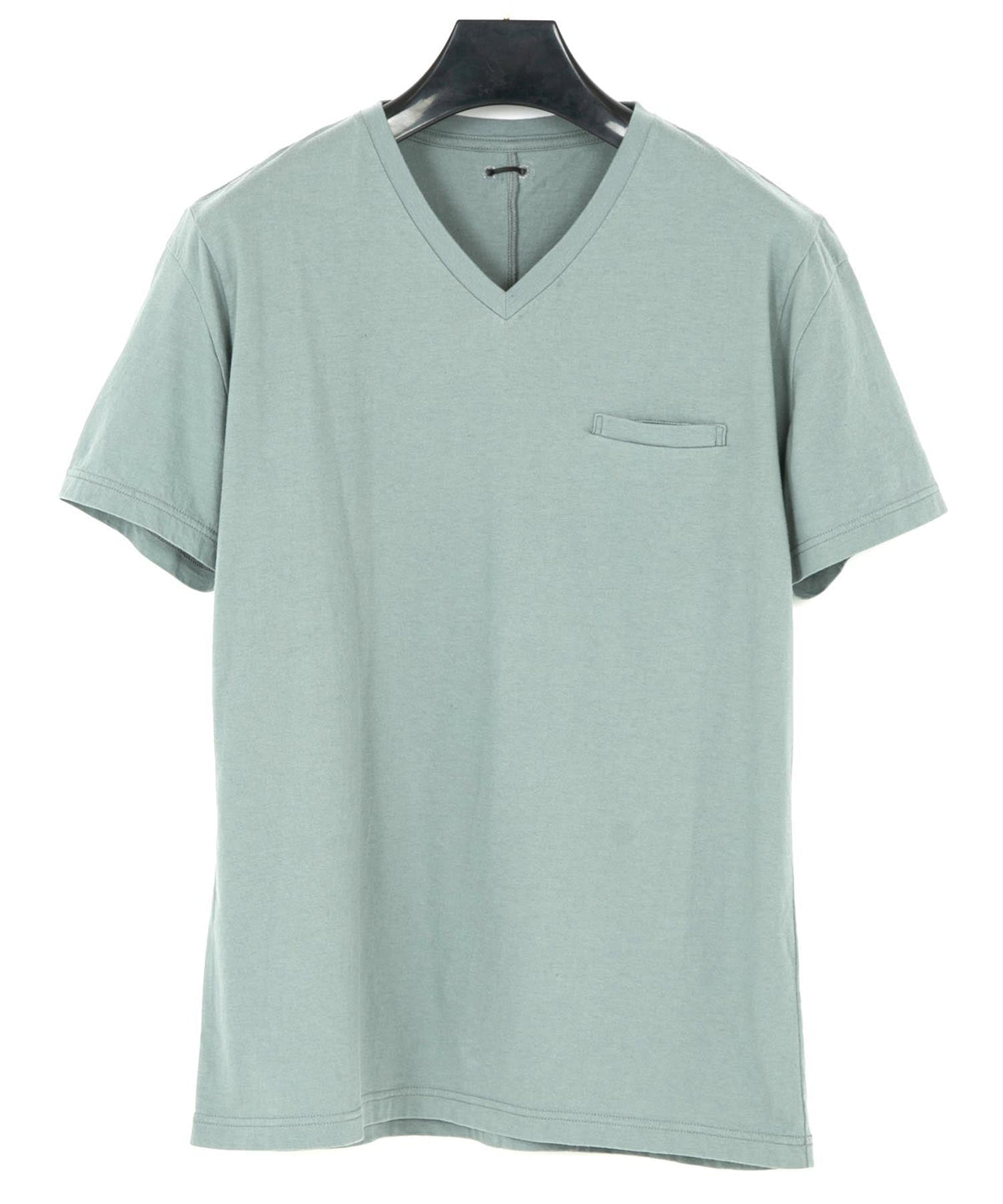 Natural Soft Cotton V neck T-shirt - BLUE GRAY