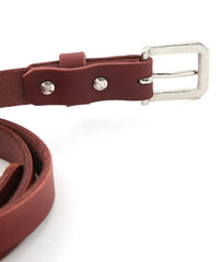 Load image into Gallery viewer, Burning Dyed Domestic Tanned Bends Narrow Belt / BURGUNDY