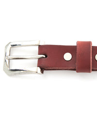 BURNING DYED 燃焼製品染め フルタンニン ベンズ ナローベルト - BURGUNDY