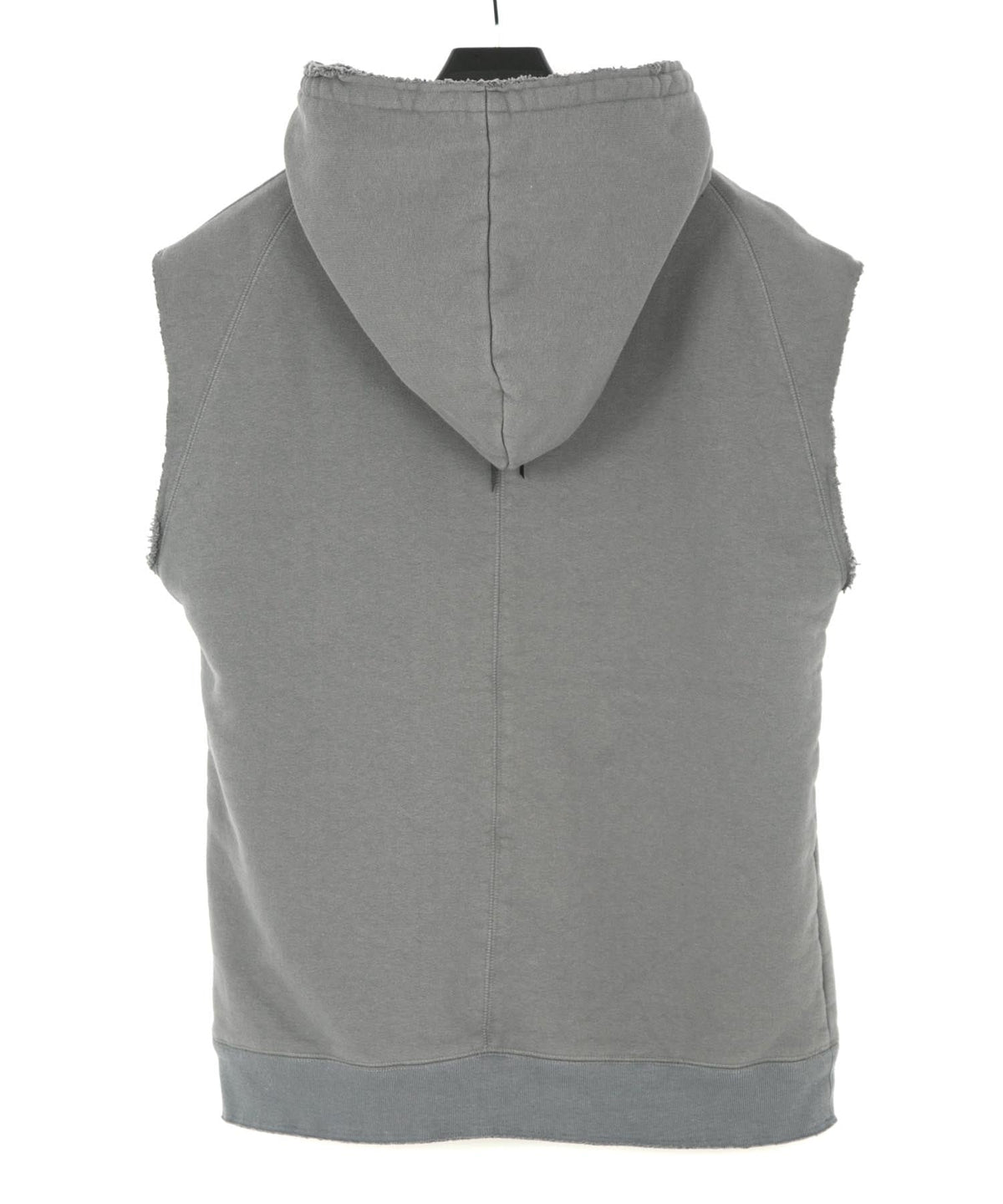 Tight Tension Heavy Weight Cotton Pile Fleece Sleeveless Hoodie - GRAY