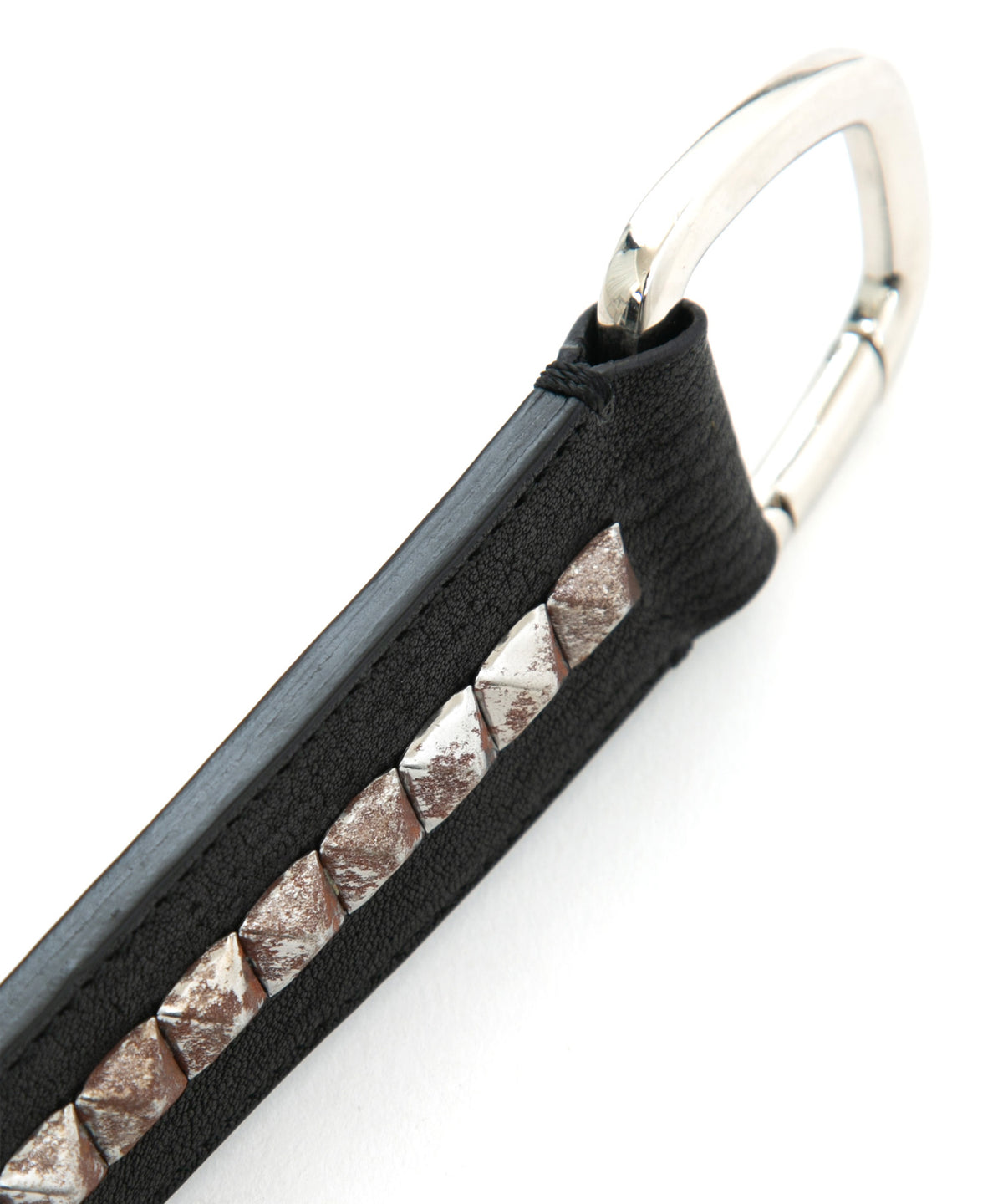 [Session] Pit Vegetable Full tanned Shrank Horse hide studs key chain / black