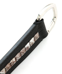 [Session] Pit Vegetable Full tanned Shrank Horse hide studs key chain / black