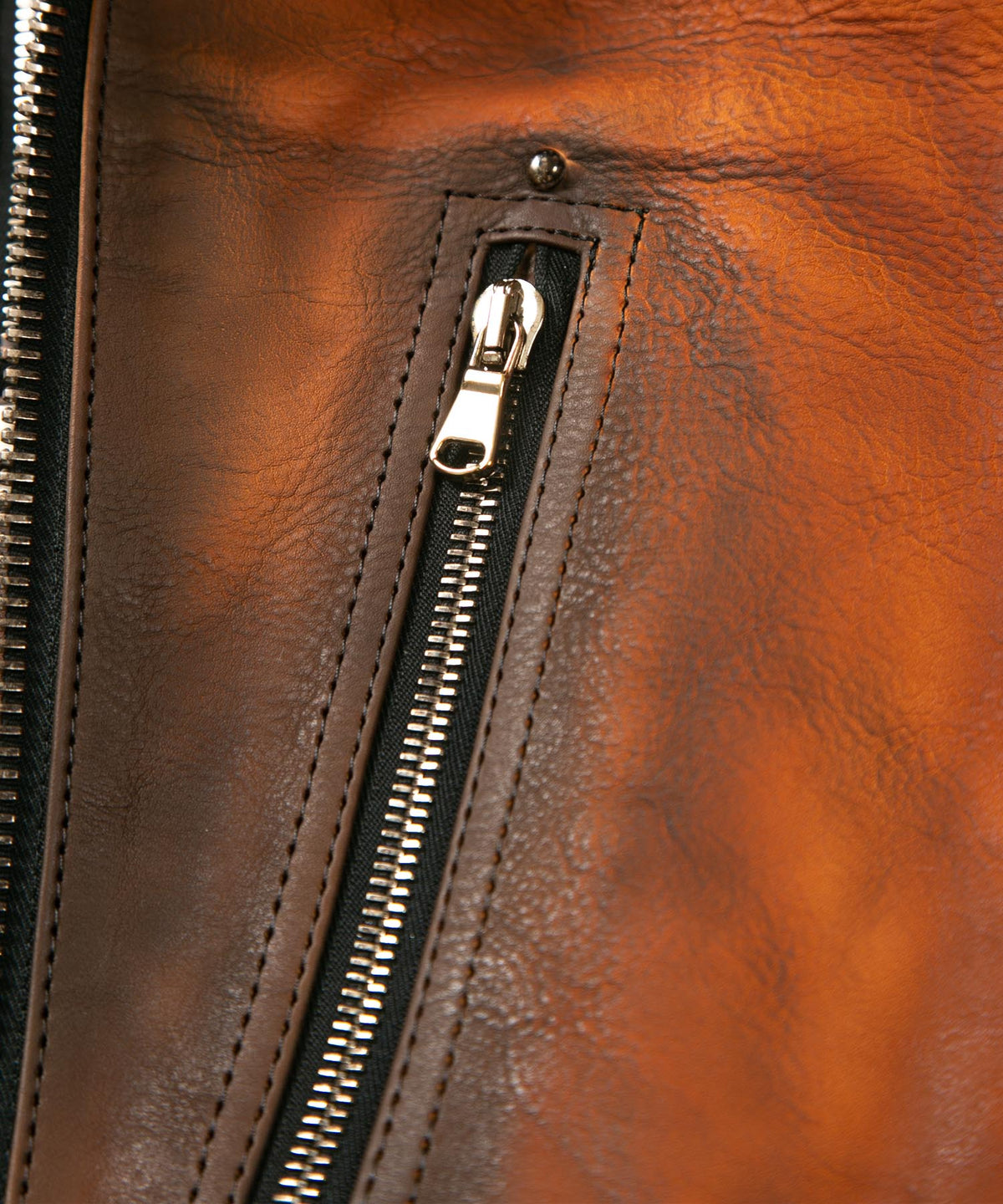 Japan Vegetable Full tanned Calf skin Garment Burning Dyed "HI-FLYER" Double Riders - SUNBURST