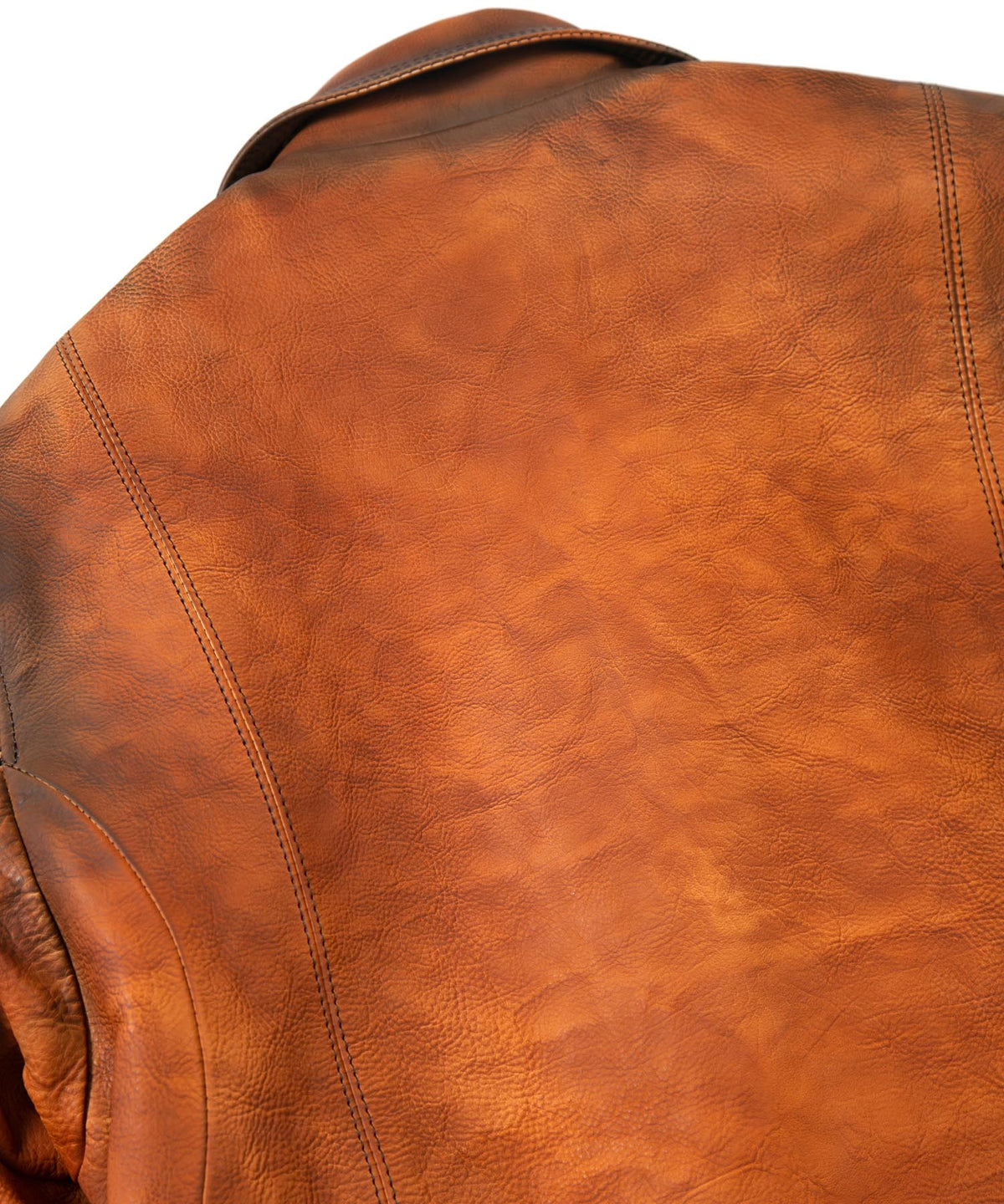 Japan Vegetable Full tanned Calf skin Garment Burning Dyed "HI-FLYER" Double Riders - SUNBURST