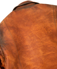 Japan Vegetable Full tanned Calf skin Garment Burning Dyed "HI-FLYER" Double Riders - SUNBURST