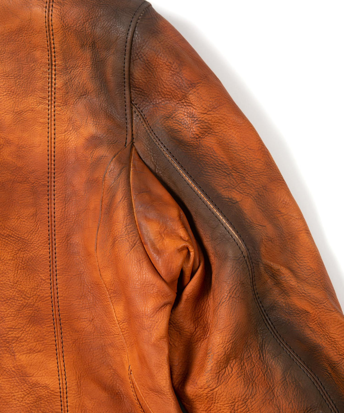 Japan Vegetable Full tanned Calf skin Garment Burning Dyed "HI-FLYER" Double Riders - SUNBURST