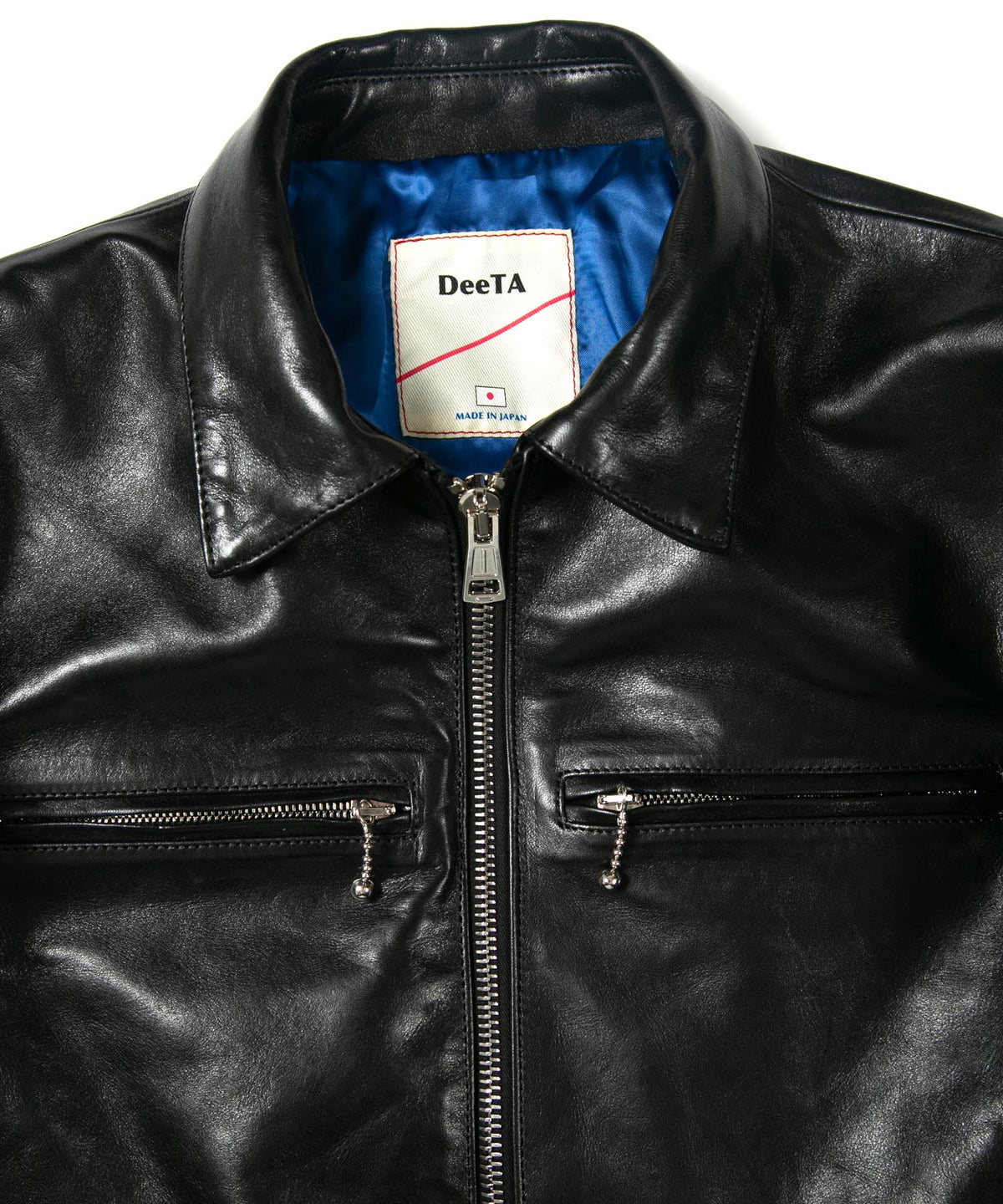 STRUM × DeeTA フルタンニン ホースハイド ヴィンテージワックス VINCENTS DeeTA EDITION シングルライダースジャケット - BLACK