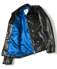 STRUM × DeeTA フルタンニン ホースハイド ヴィンテージワックス VINCENTS DeeTA EDITION シングルライダースジャケット - BLACK