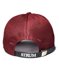 LEATHER MESH CAP - BURGUNDY