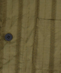 画像をギャラリービューアに読み込む, カラミ織り ストライプ 5分袖 ダボシャツ / KHAKI