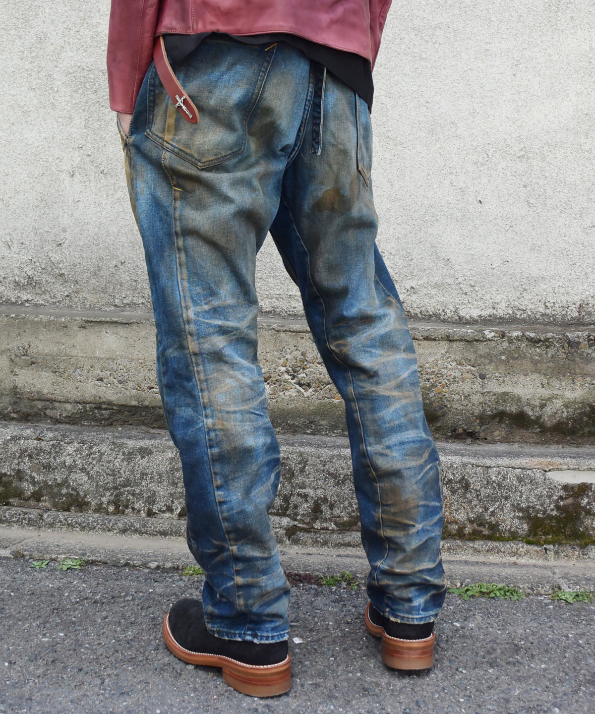 2店舗限定 12.5oz オーガニックコットン ストレッチデニム BOXY IGGY ボックスワイドストレート Burnyard（バーンヤード）加工 - INDIGO