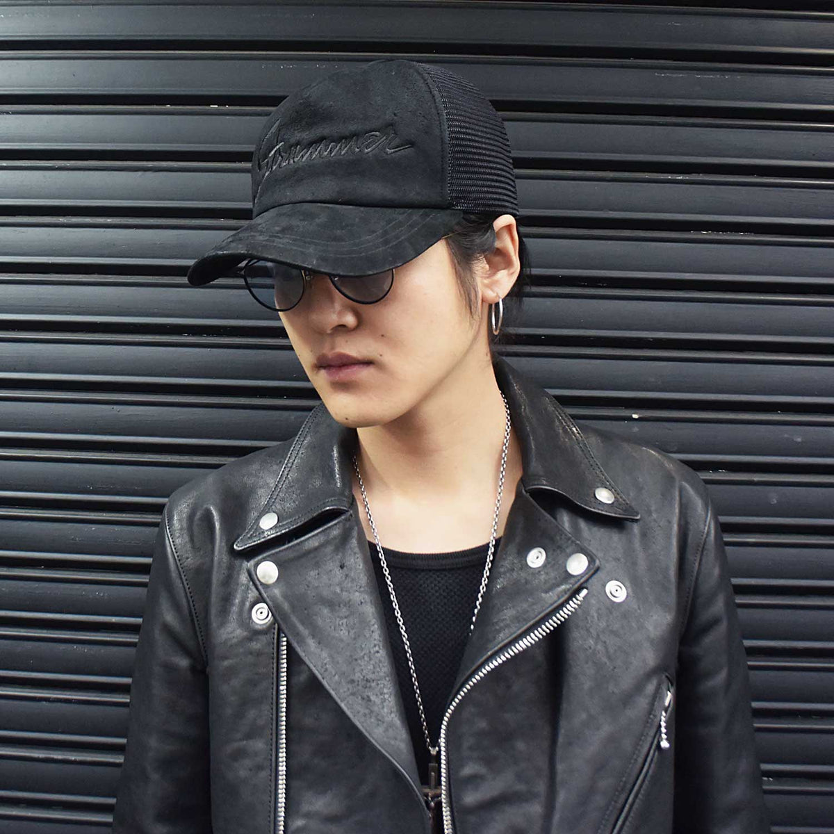 Strummer Leather Cap / BLACK