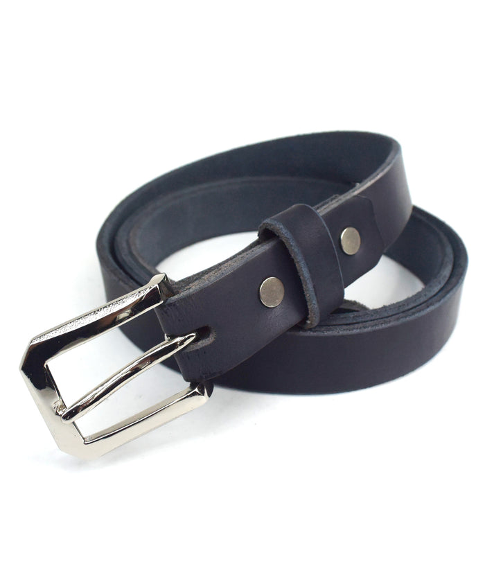 Burning Dyed Domestic Tanned Bends Narrow Belt / GUNBLUE