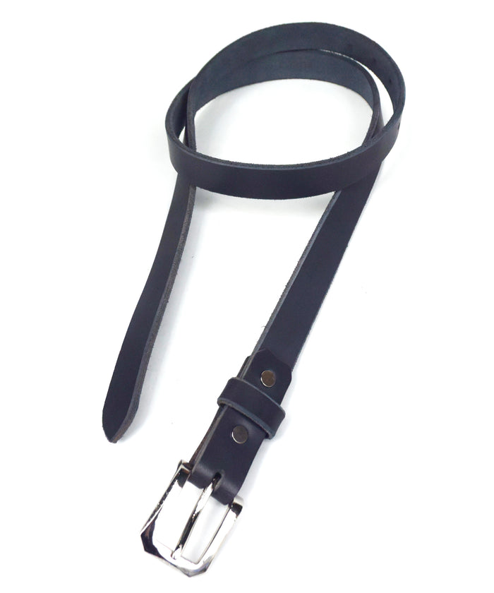 Burning Dyed Domestic Tanned Bends Narrow Belt / GUNBLUE
