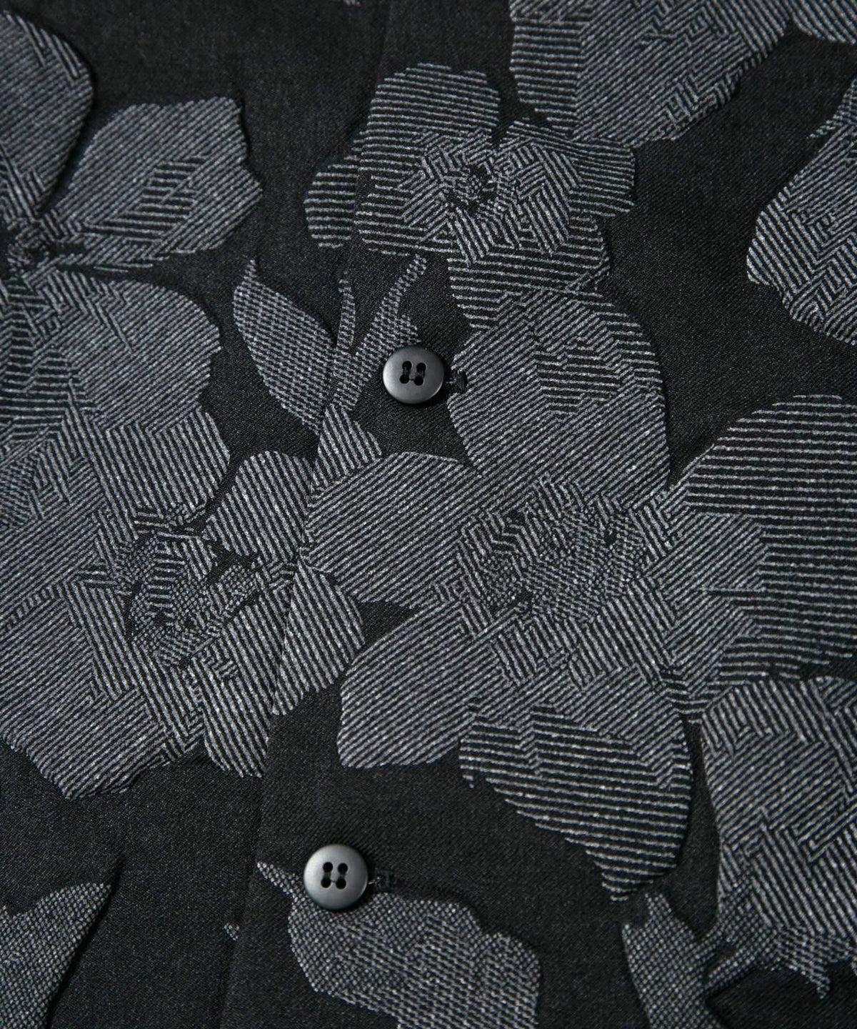 3D Printed Polyester Twill Open-necked half-Sleeve Shirts / BLACK