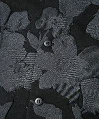 3D Printed Polyester Twill Open-necked half-Sleeve Shirts / BLACK