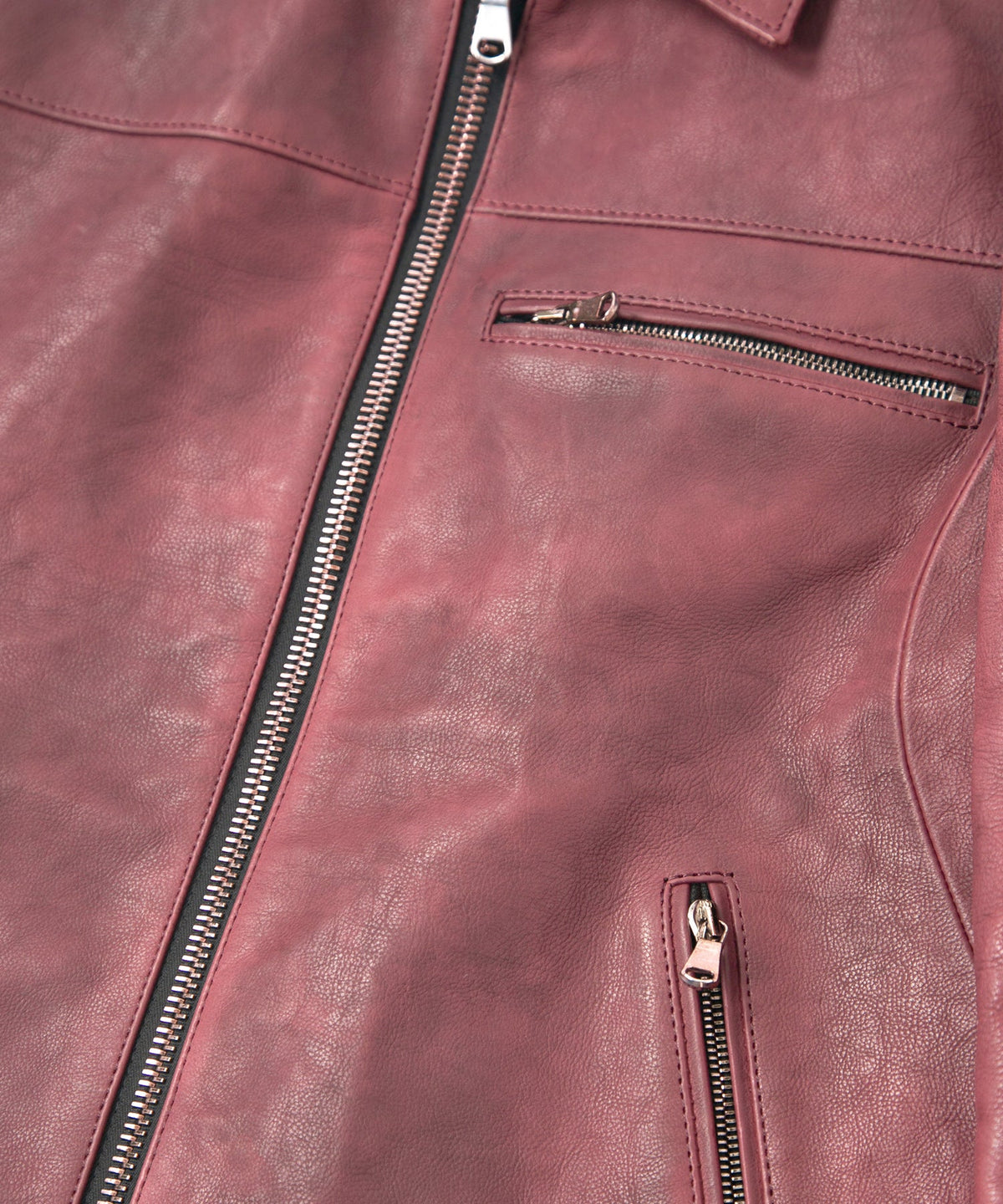 フルタンニン鞣し ジャパンカーフスキン Burning dyed - 燃焼製品染め FEVER シングルライダースジャケット - BURGUNDY