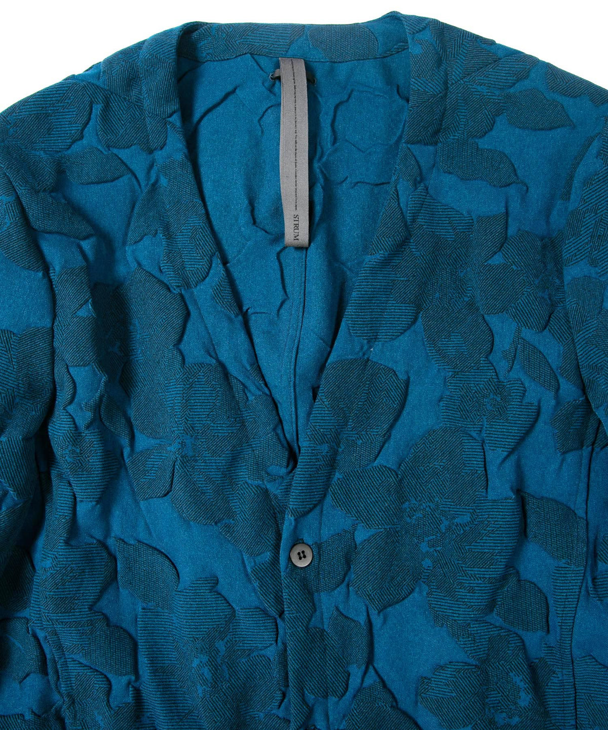 3D Printed Polyester Twill Long Cardigan / TURQUOISE