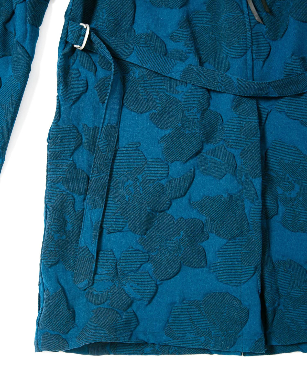 3D Printed Polyester Twill Long Cardigan / TURQUOISE