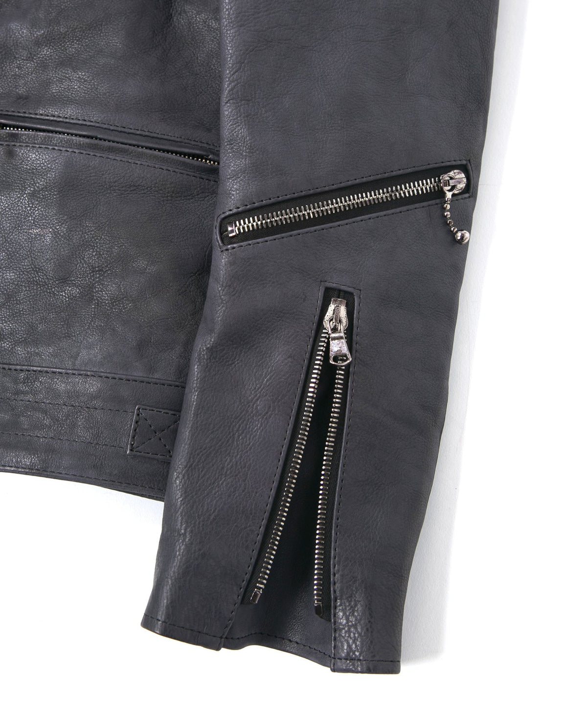 Japan Vegetable Full tanning Calf skin Garment Burning Dyed "SPEEDER" Double Riders - STONE PURPLE