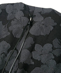 ポリエステル ツイル 3D プリント ロングカーディガン / BLACK