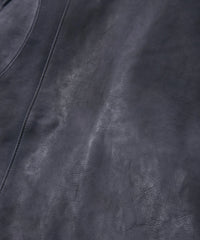 Japan Vegetable Full tanning Calf skin Garment Burning Dyed "SPEEDER" Double Riders - STONE PURPLE