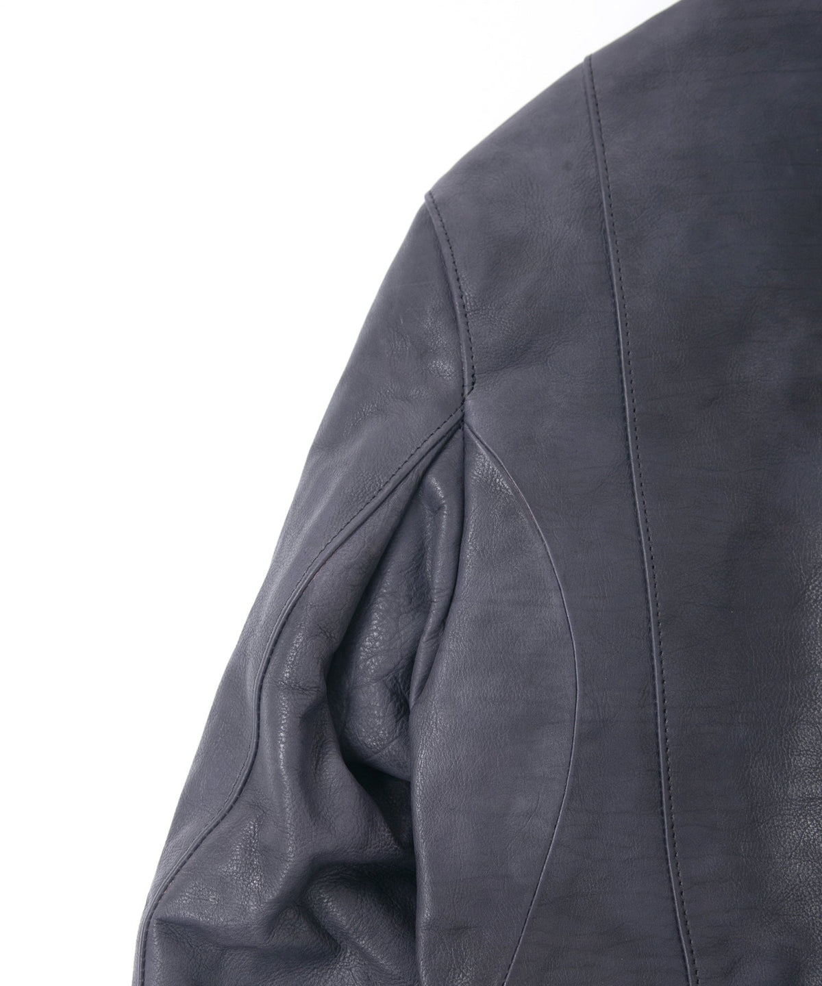 Japan Vegetable Full tanning Calf skin Garment Burning Dyed "SPEEDER" Double Riders - STONE PURPLE