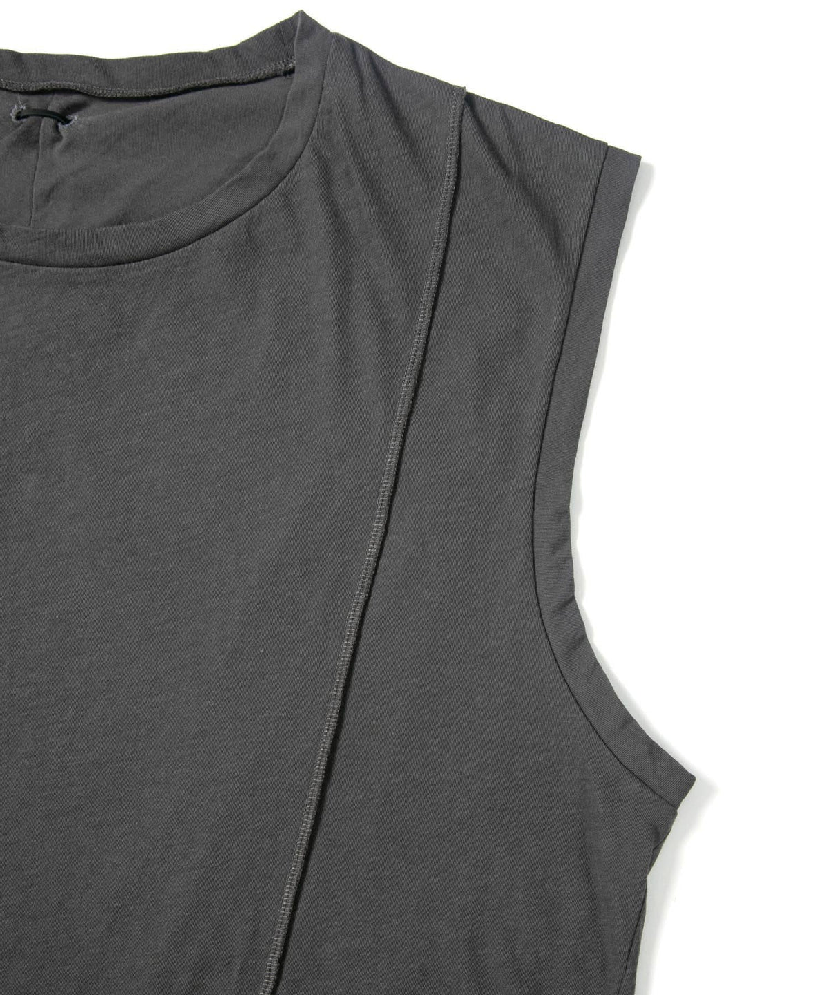 Hard Twist Cotton Over Size Sleeveless Cut&Sewn - GRAY