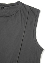 Load image into Gallery viewer, Hard Twist Cotton Over Size Sleeveless Cut&amp;Sewn - GRAY