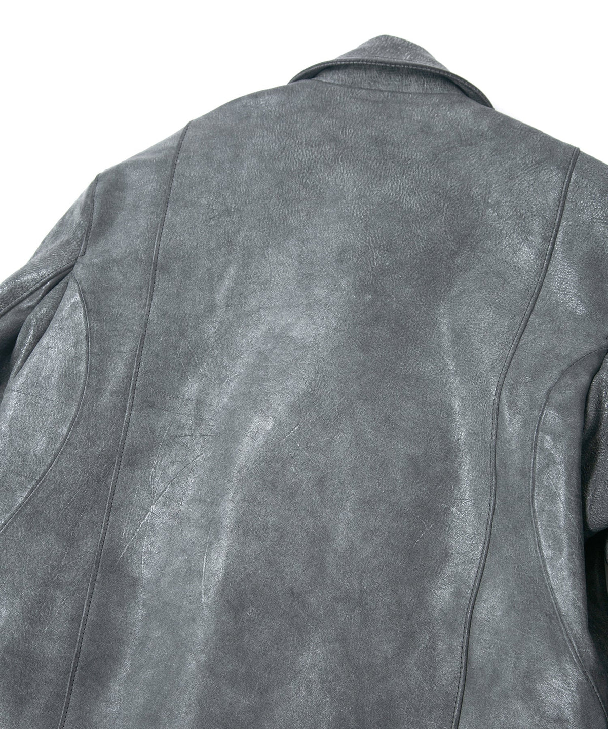 フルタンニン ピット鞣し シュリンク ホースハイド WAX仕上げ SPEEDER ダブルライダースジャケット - WHITE