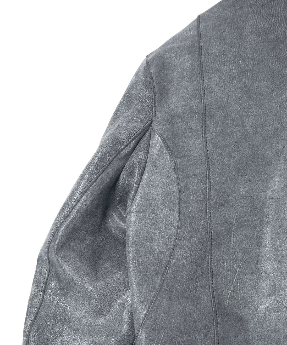 フルタンニン ピット鞣し シュリンク ホースハイド WAX仕上げ SPEEDER ダブルライダースジャケット - WHITE