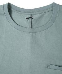 30/-ナチュラルソフト天竺 クルーネック Tシャツ - BLUE GRAY