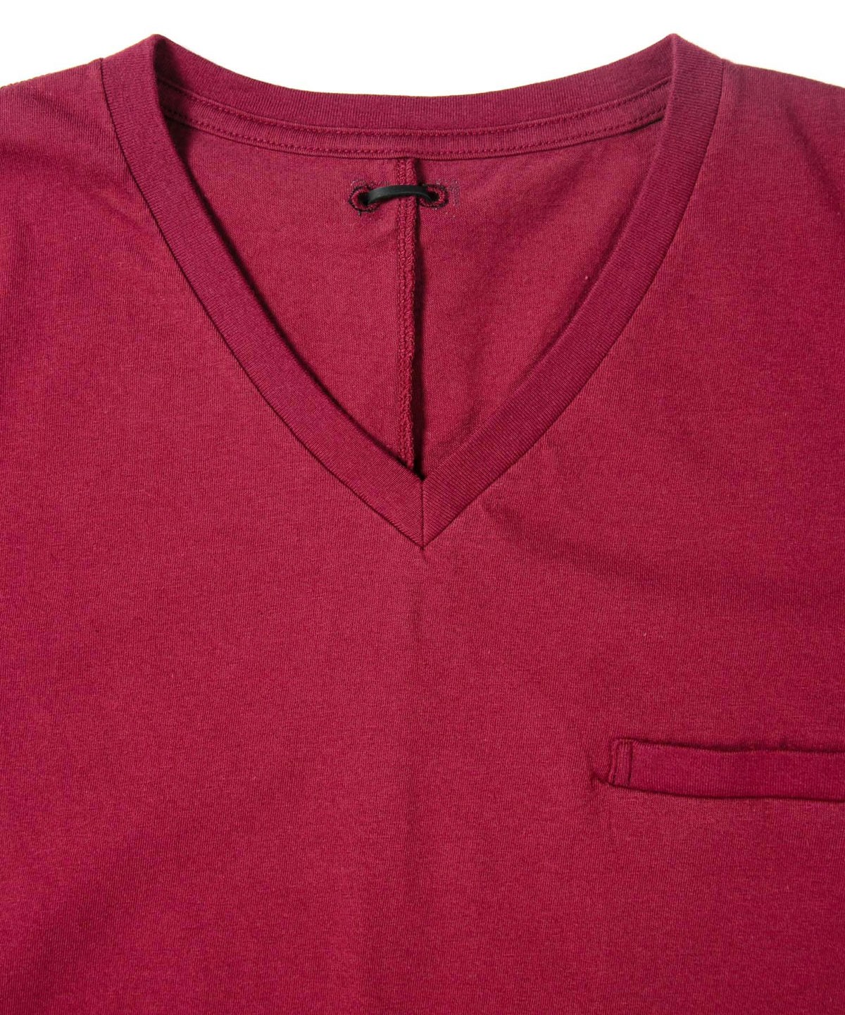 30/-ナチュラルソフト天竺 Vネック Tシャツ - WINE