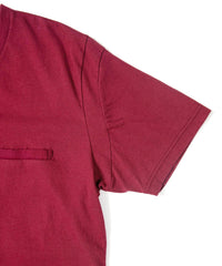 30/-ナチュラルソフト天竺 Vネック Tシャツ - WINE