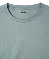 Natural Soft Cotton Oversize Crew Neck T-shirt - BLUE GRAY