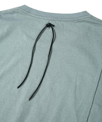 Natural Soft Cotton Oversize Crew Neck T-shirt - BLUE GRAY